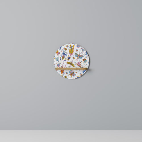 COLORFUL INSECTS Estante Redondo Decorativo en Efecto Roble