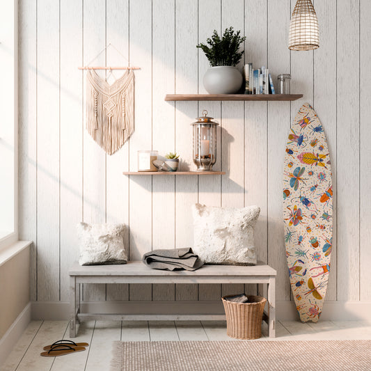 COLORFUL INSECTS Panel decorativo de tabla de surf