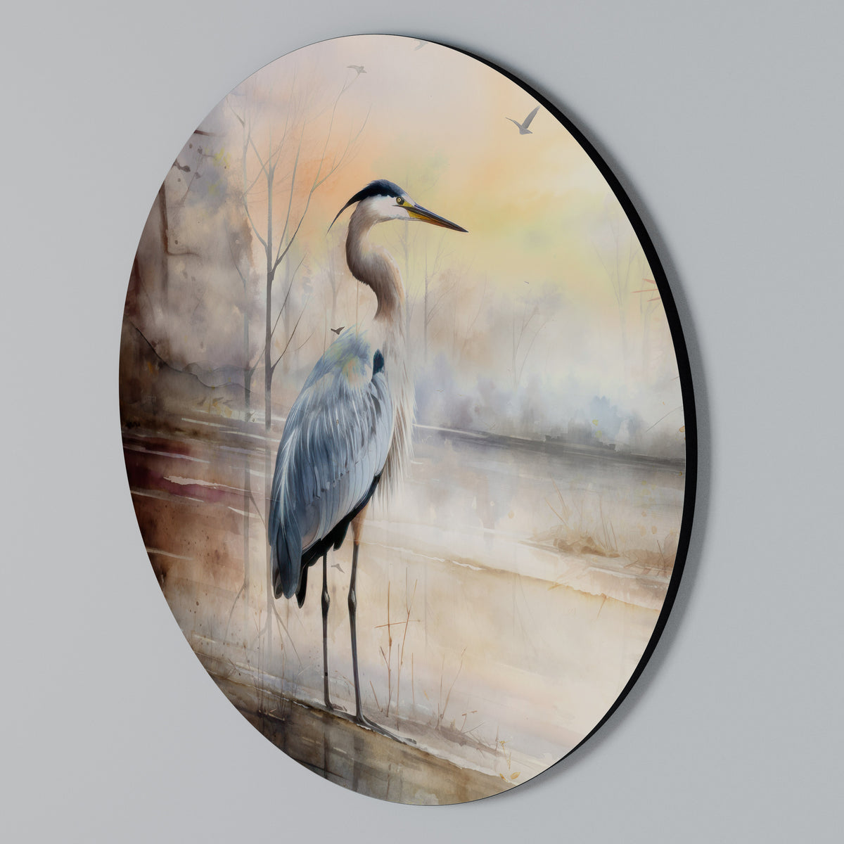 HERON DAYDREAM Arte de pared redondo