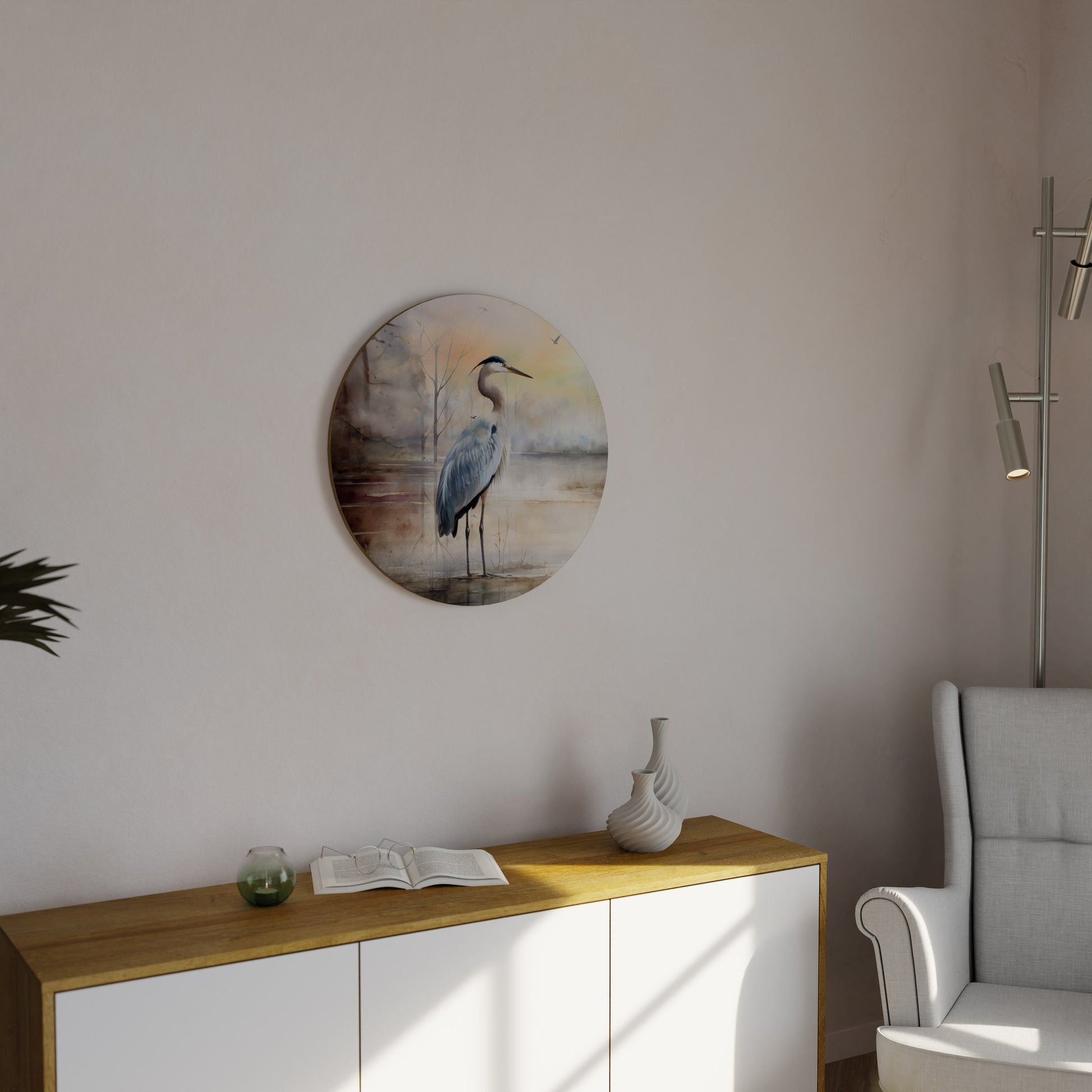 Arte de pared redondo HERON DAYDREAM