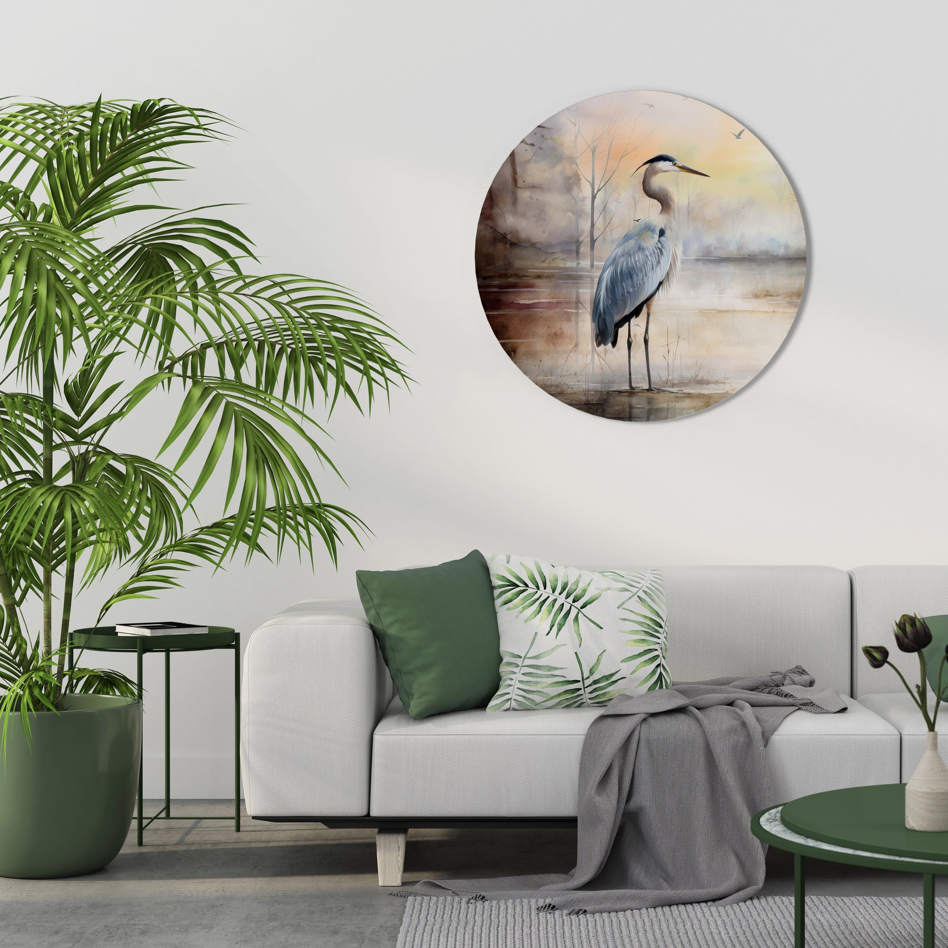 Arte de pared redondo HERON DAYDREAM