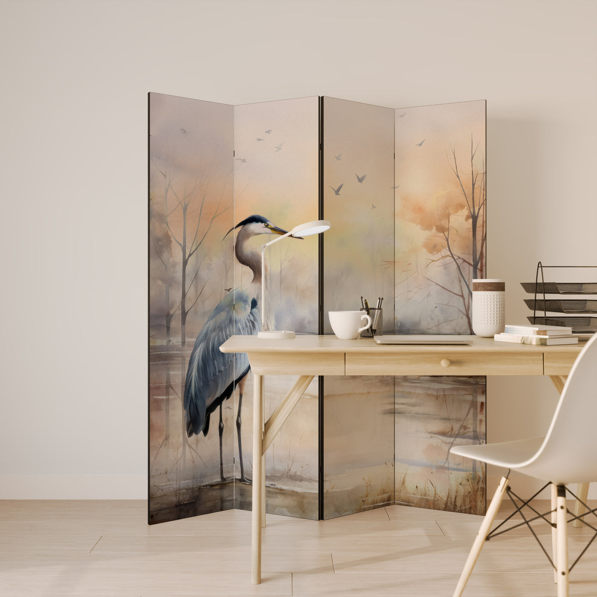 HERON DAYDREAM Biombo de 4 paneles