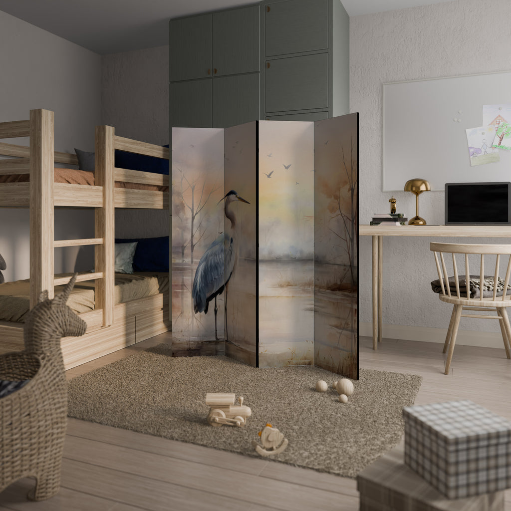 HERON DAYDREAM Decorative 4-Panel Room Divider