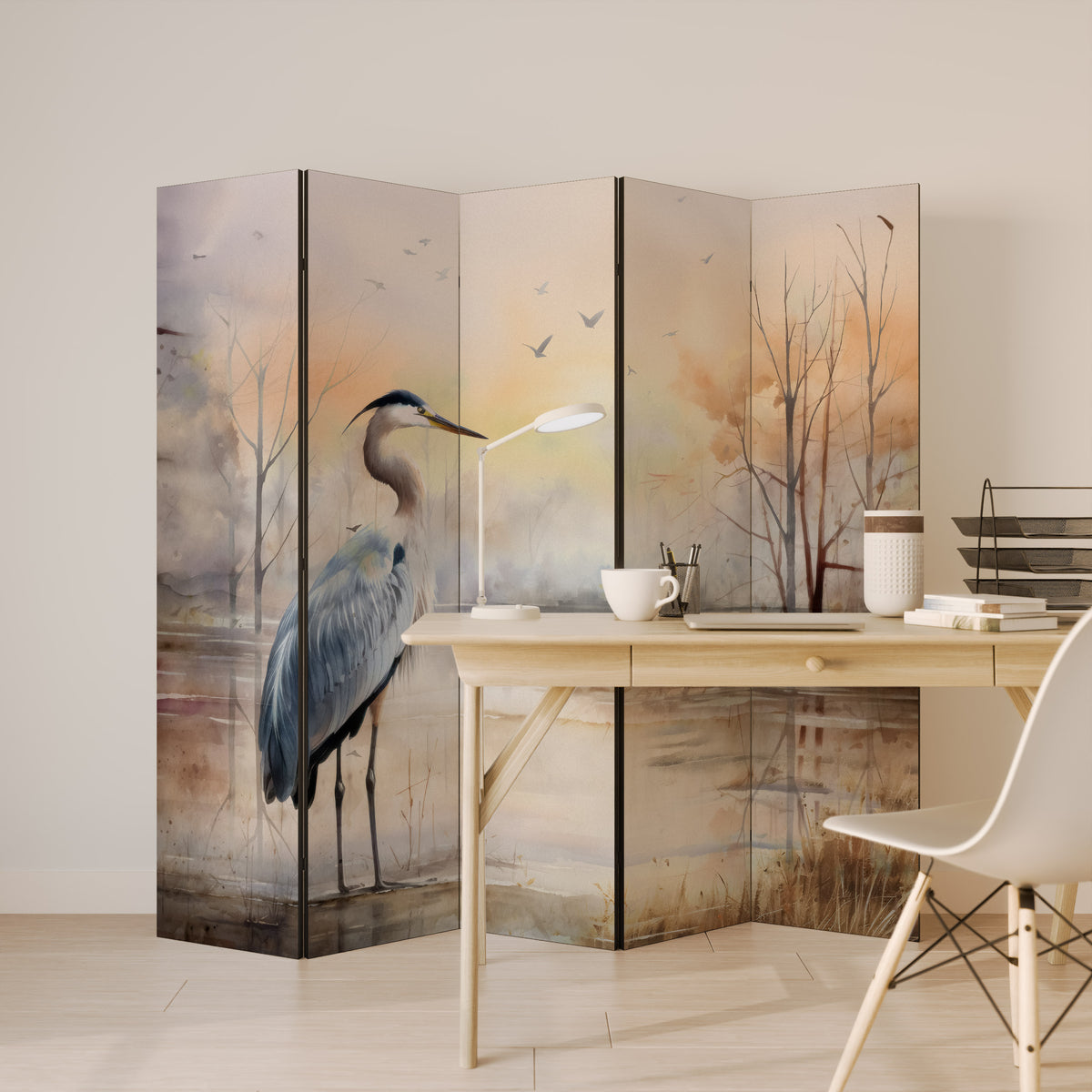 HERON DAYDREAM Biombo de 5 paneles