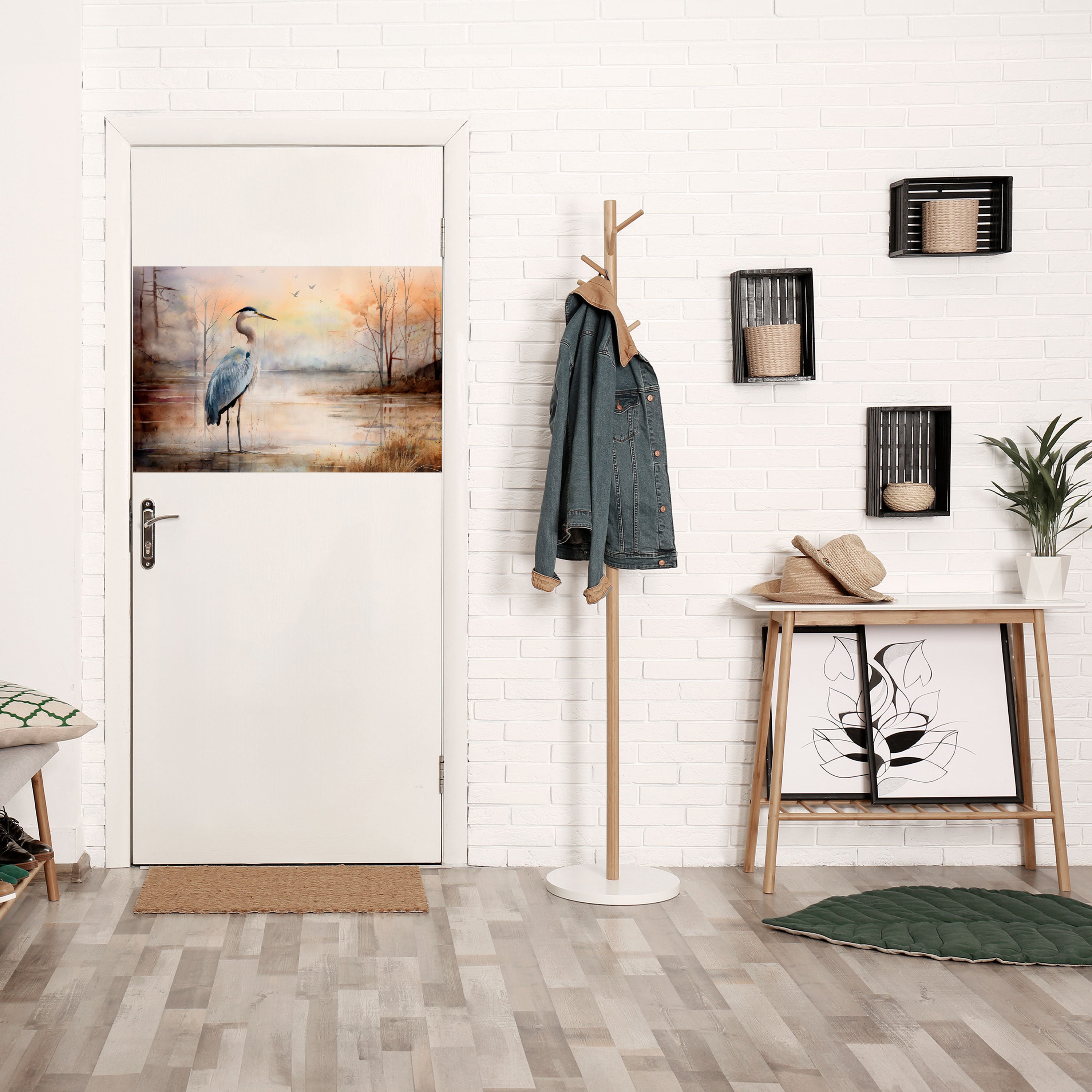 HERON DAYDREAM Peel and Stick Horizontal Poster