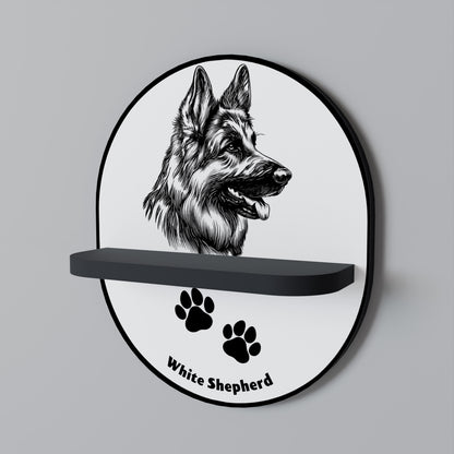 WHITE SHEPHERD DOG Estante Artístico