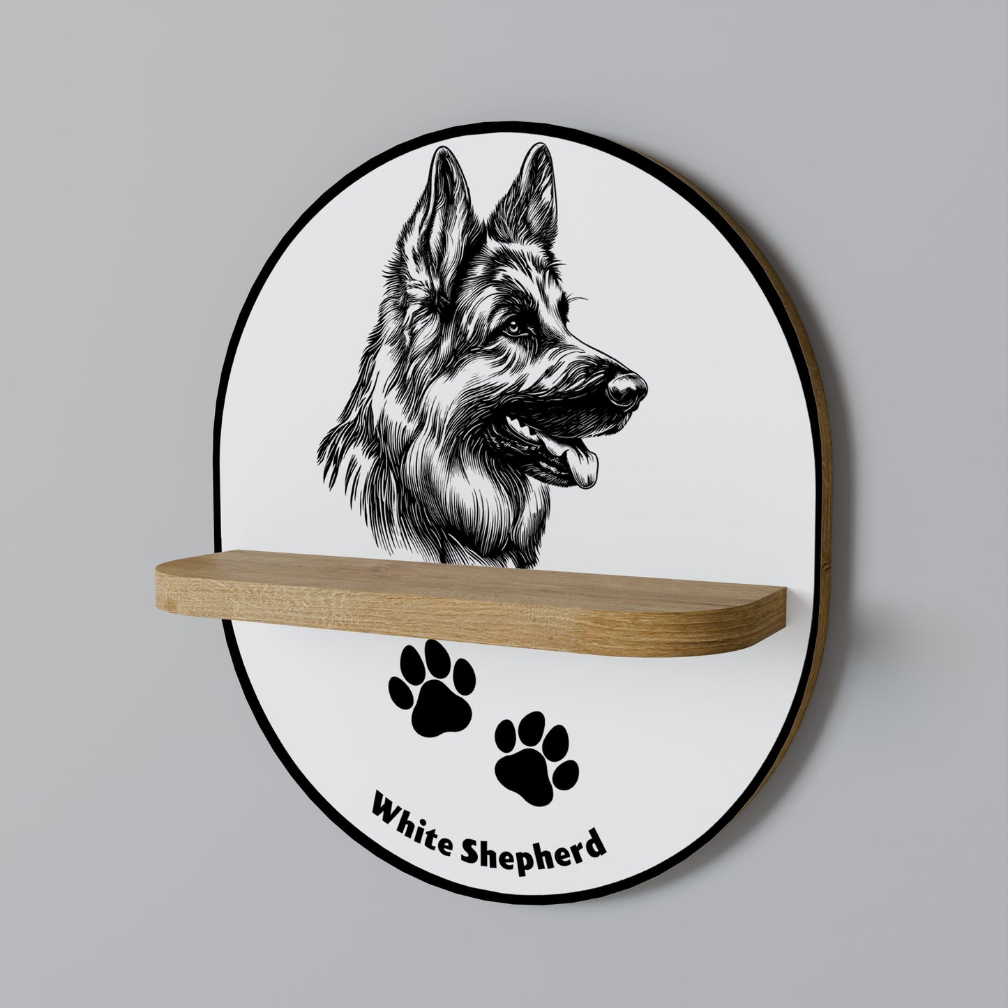 WHITE SHEPHERD DOG Estante Artístico