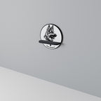 WHITE SHEPHERD DOG Estante Redondo Decorativo en Acabado Negro