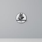 WHITE SHEPHERD DOG Estante Redondo Decorativo en Acabado Negro