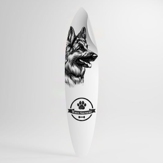 WHITE SHEPHERD DOG Vinilo decorativo de tabla de surf