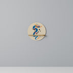 MYTHOLOGICAL CREATURES Round Art Shelf In Oak Effect