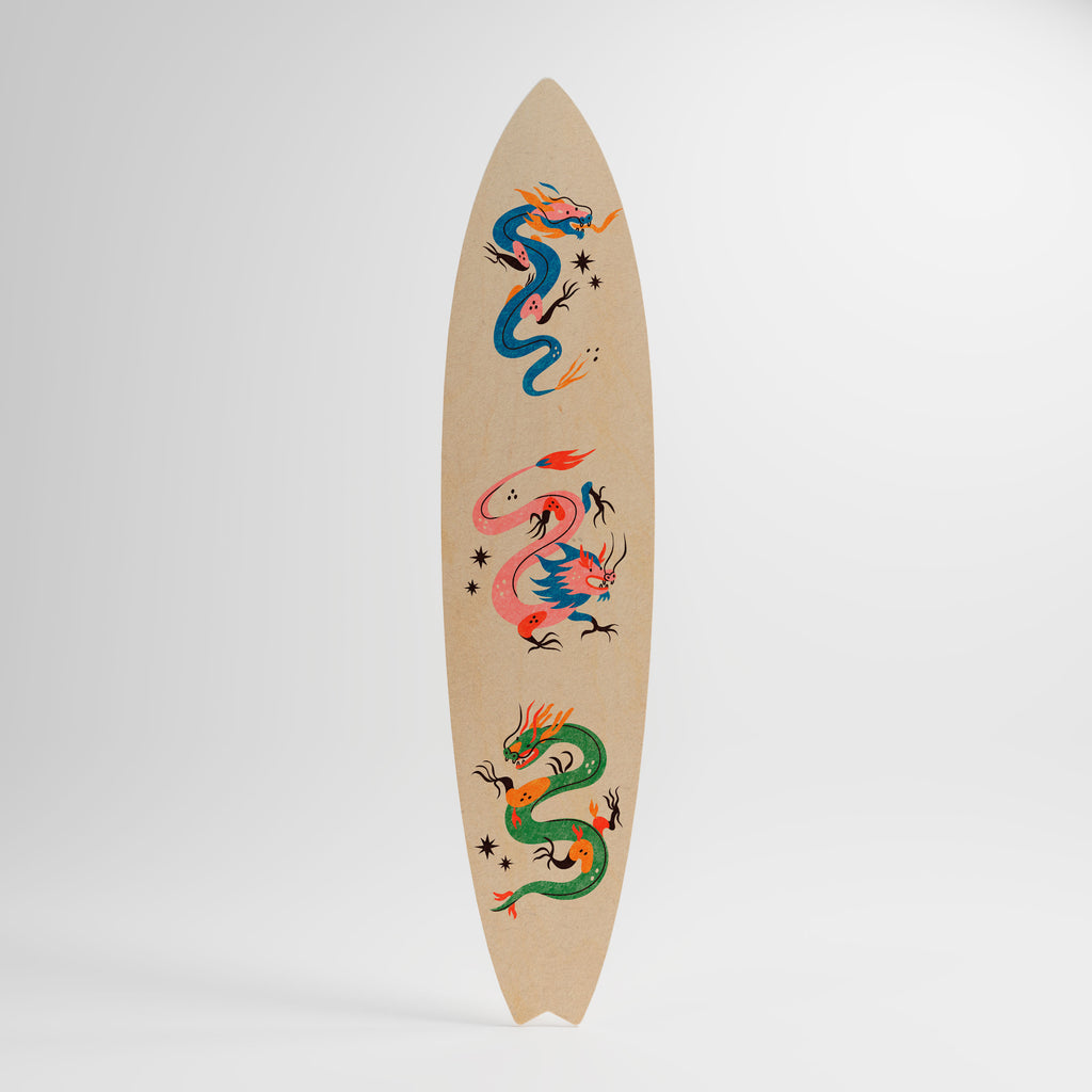 MYTHOLOGICAL CREATURES Panel decorativo de tabla de surf