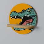 THREATENING GREETING Estante Redondo Decorativo en Efecto Roble