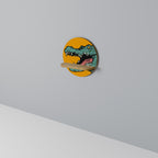 THREATENING GREETING Estante Redondo Decorativo en Efecto Roble