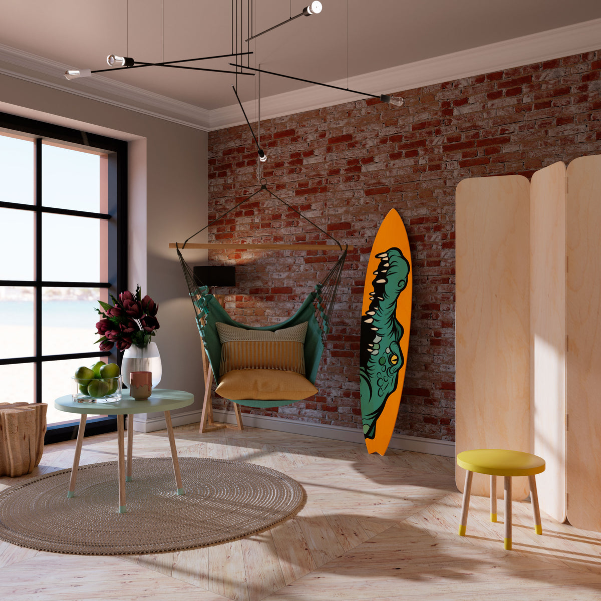 THREATENING GREETING Panel decorativo de tabla de surf