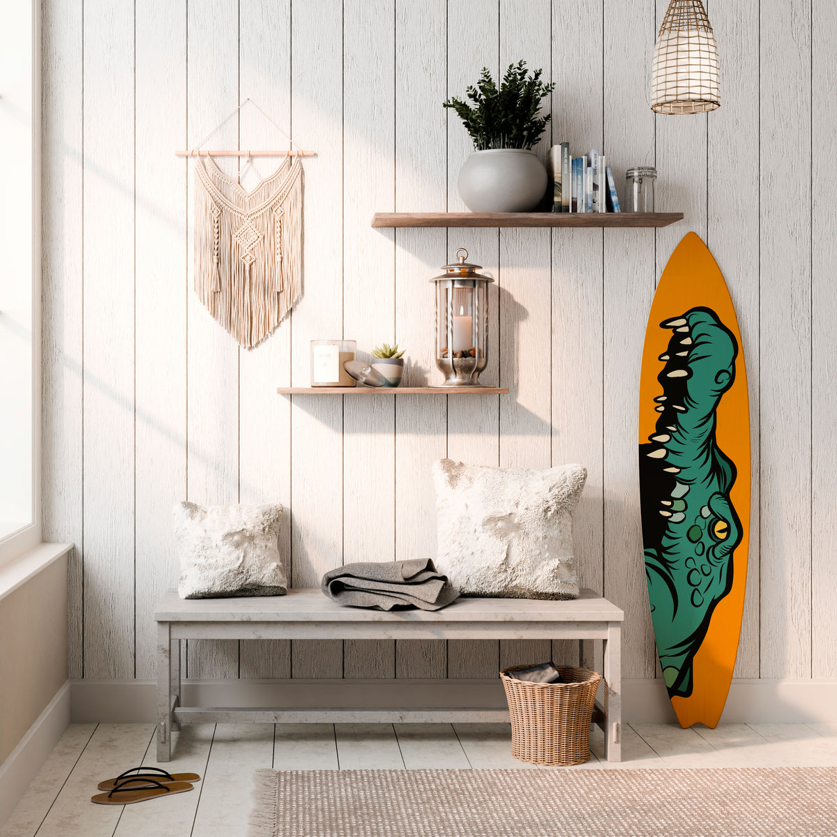 THREATENING GREETING Panel decorativo de tabla de surf