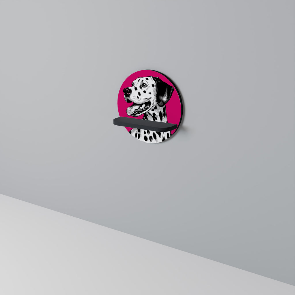 Estantería de arte redonda DALMATIAN SMILE con acabado negro