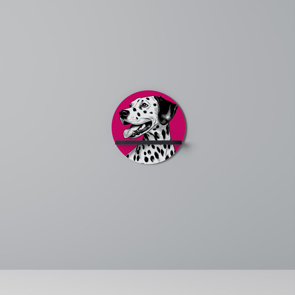 Estantería de arte redonda DALMATIAN SMILE con acabado negro
