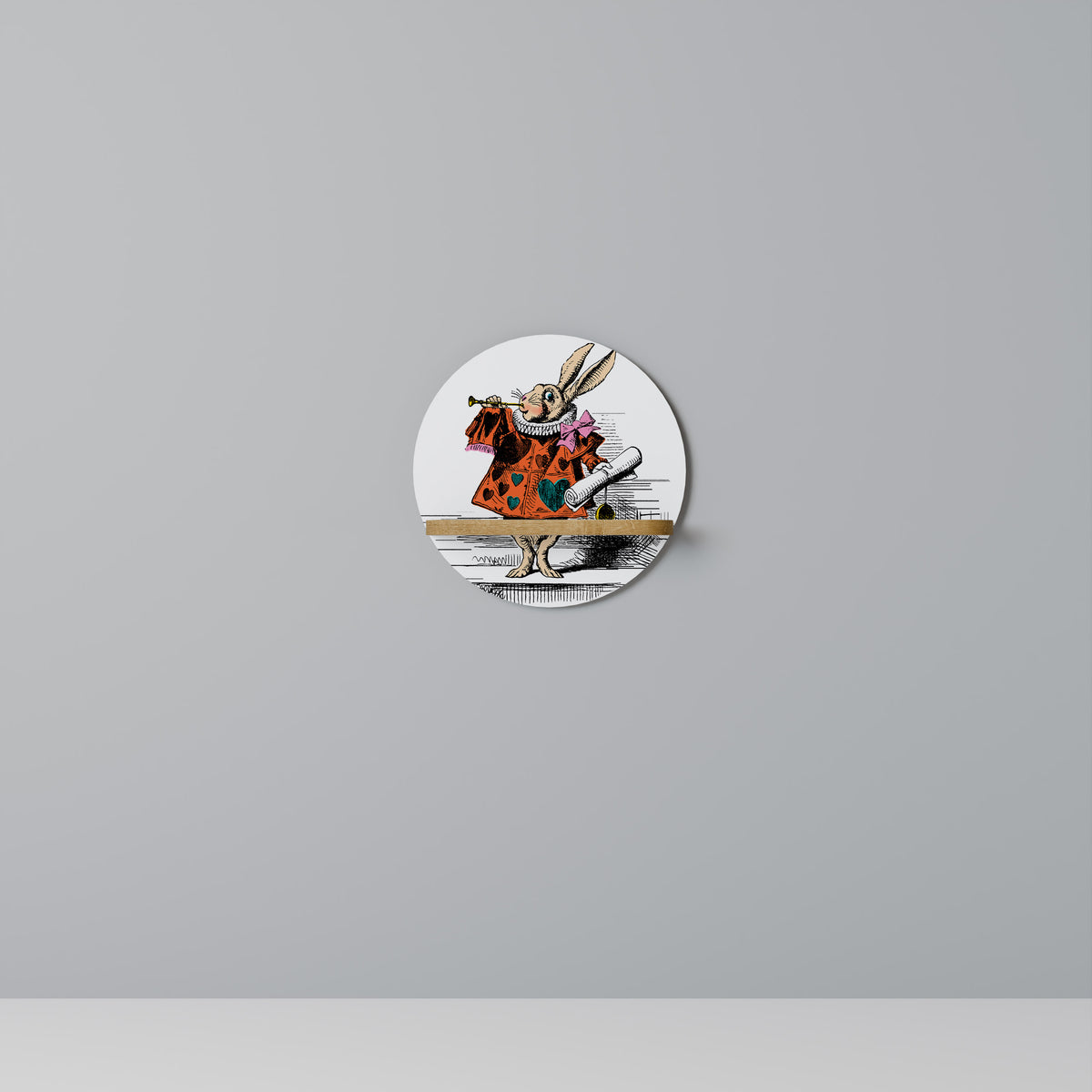 COLORFUL WHITE RABBIT Art Shelf