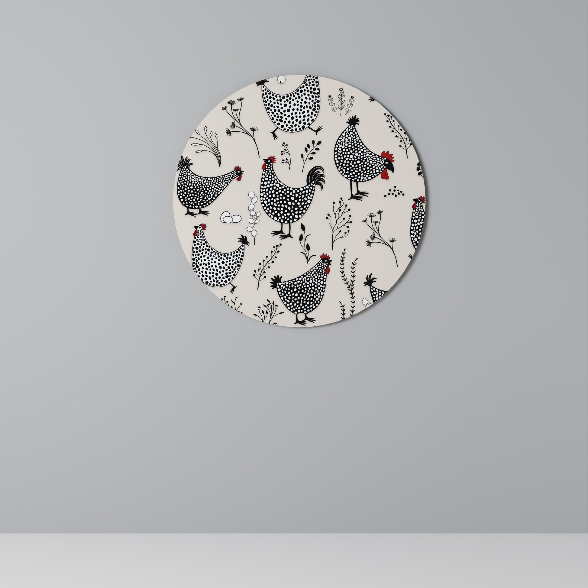 Arte de pared redondo HAPPY HENS