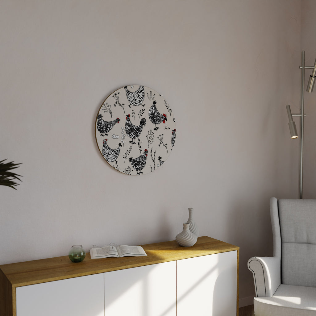 HAPPY HENS Round Wall Art