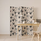 HAPPY HENS 4-Panel Room Divider