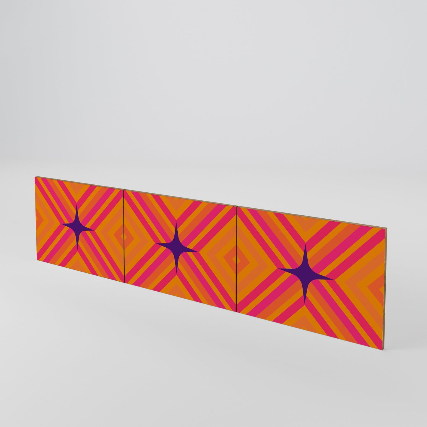 GEOMETRIC BRILLIANCE Juego de 3 puertas para mueble de TV