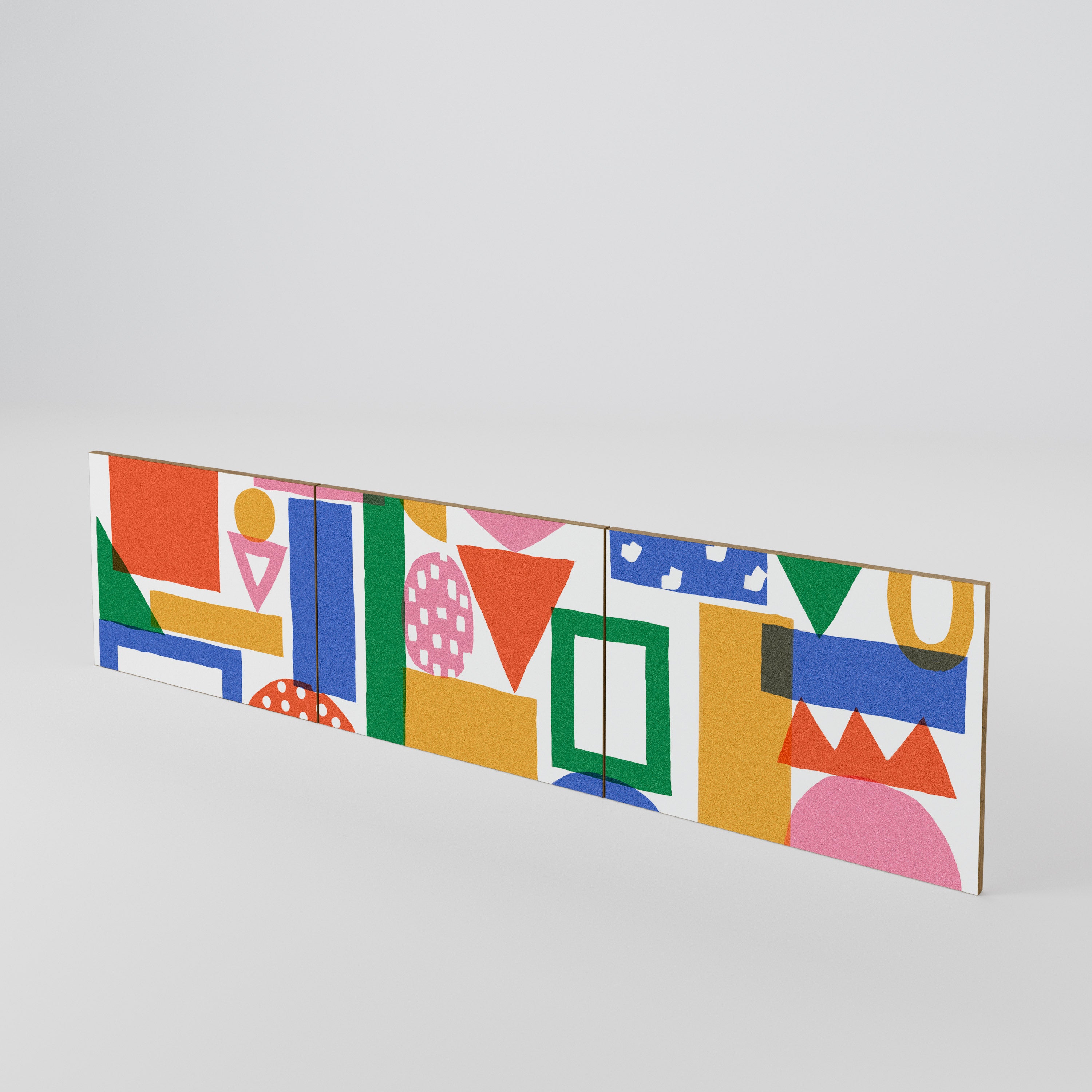 GEOMETRIC GLIMMER Juego de 3 puertas para mueble de TV