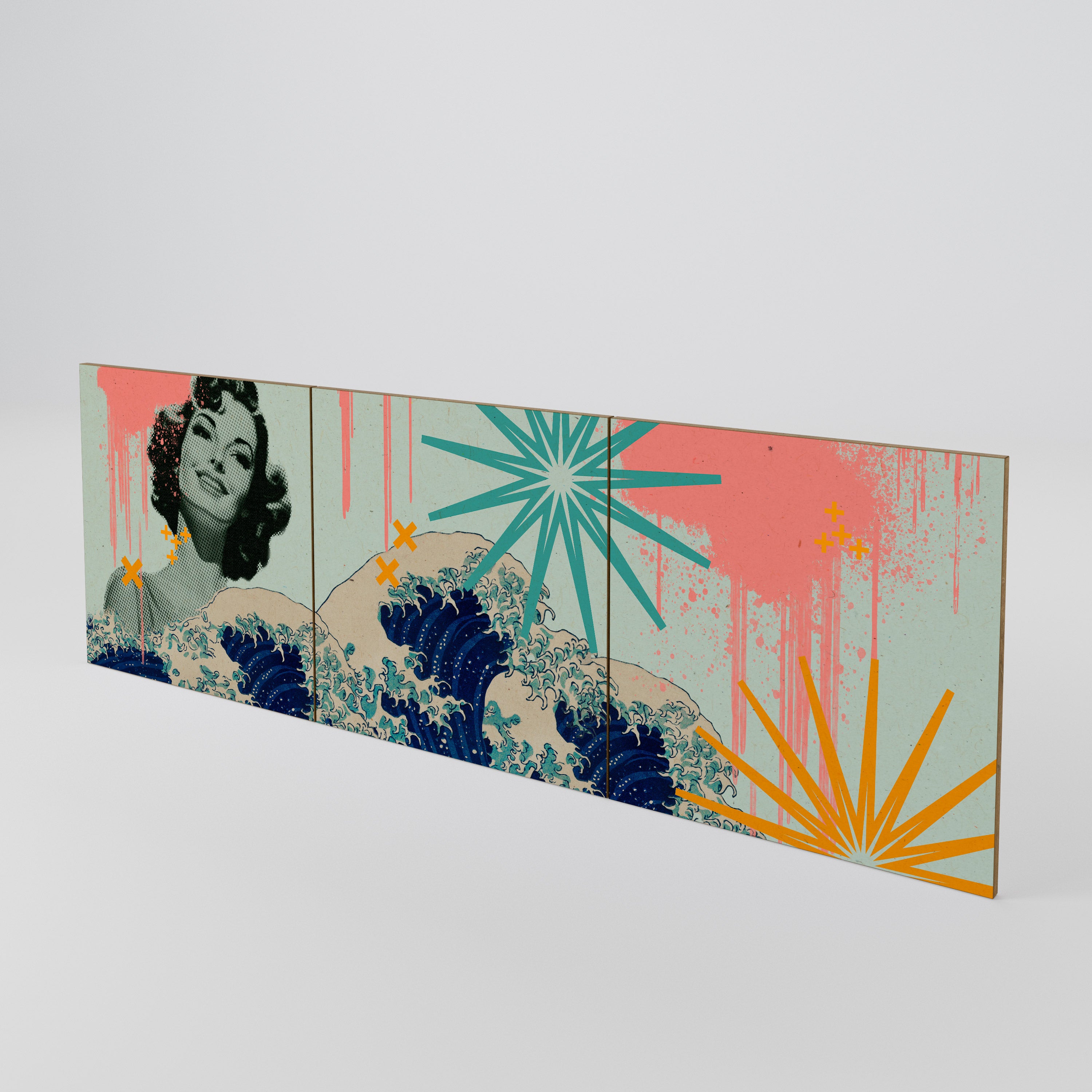 KANAGAWA BEAUTY Juego de 3 puertas para aparador