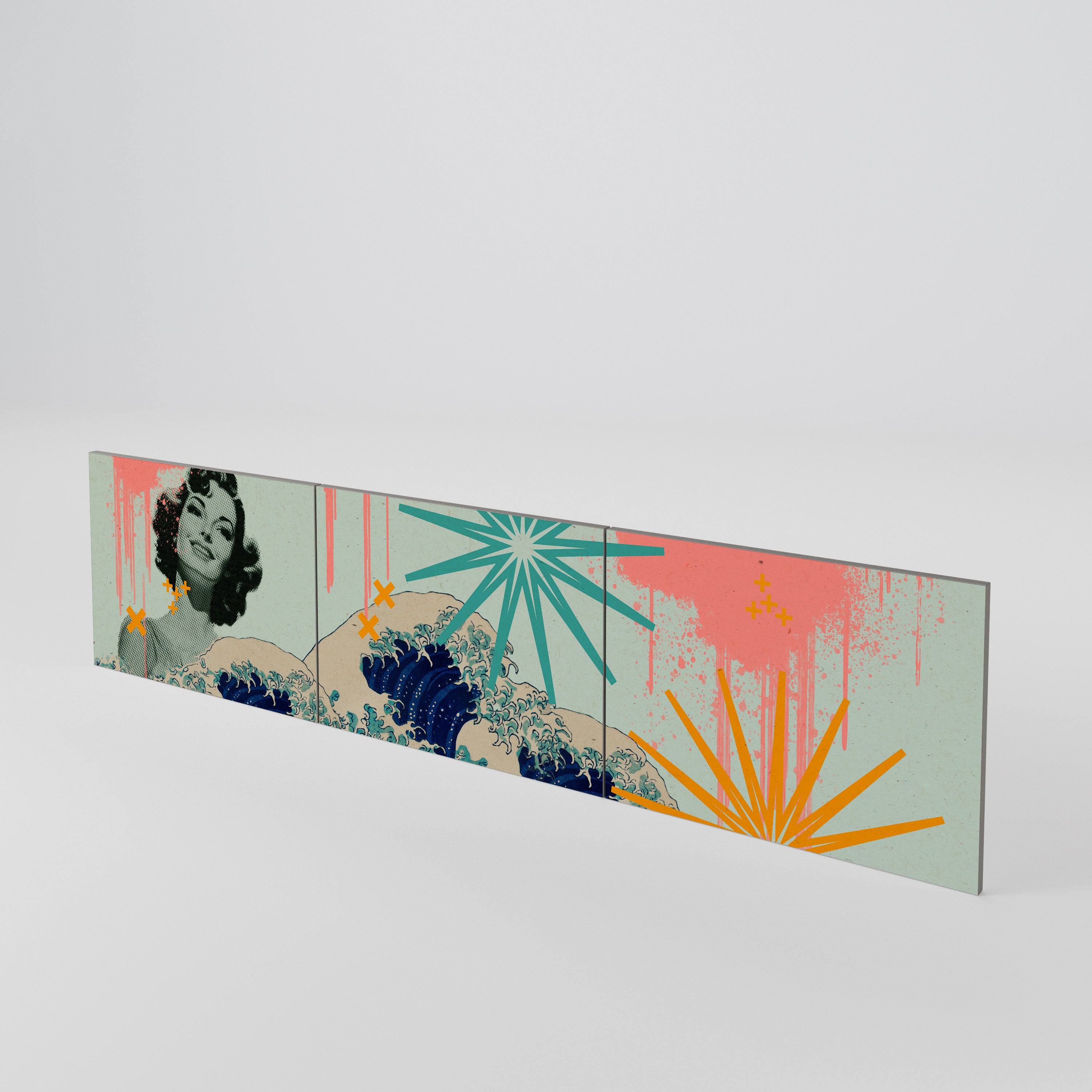 KANAGAWA BEAUTY Juego de 3 puertas para mueble de TV