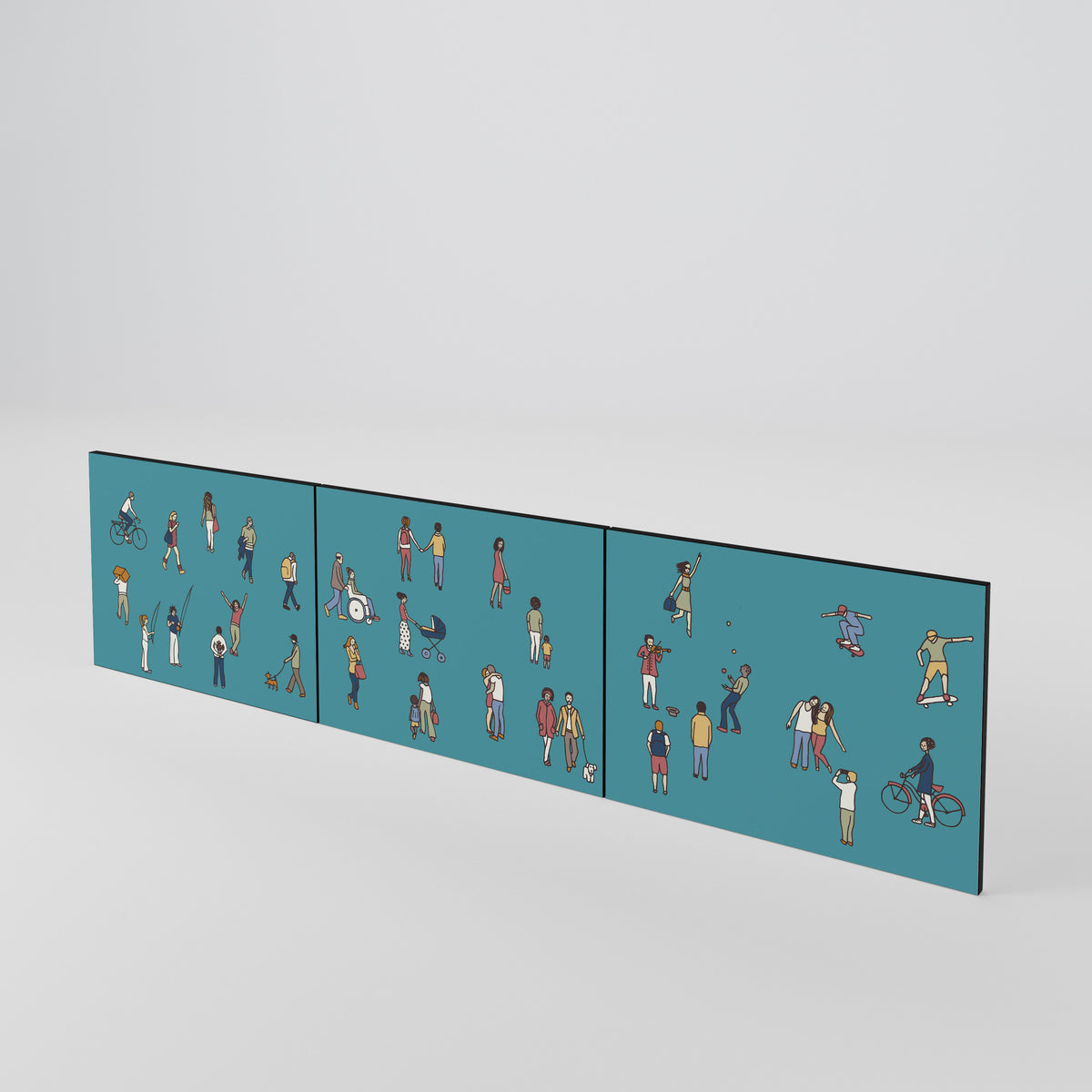 COLLECTIVE STREAM Juego de 3 puertas para mueble de TV