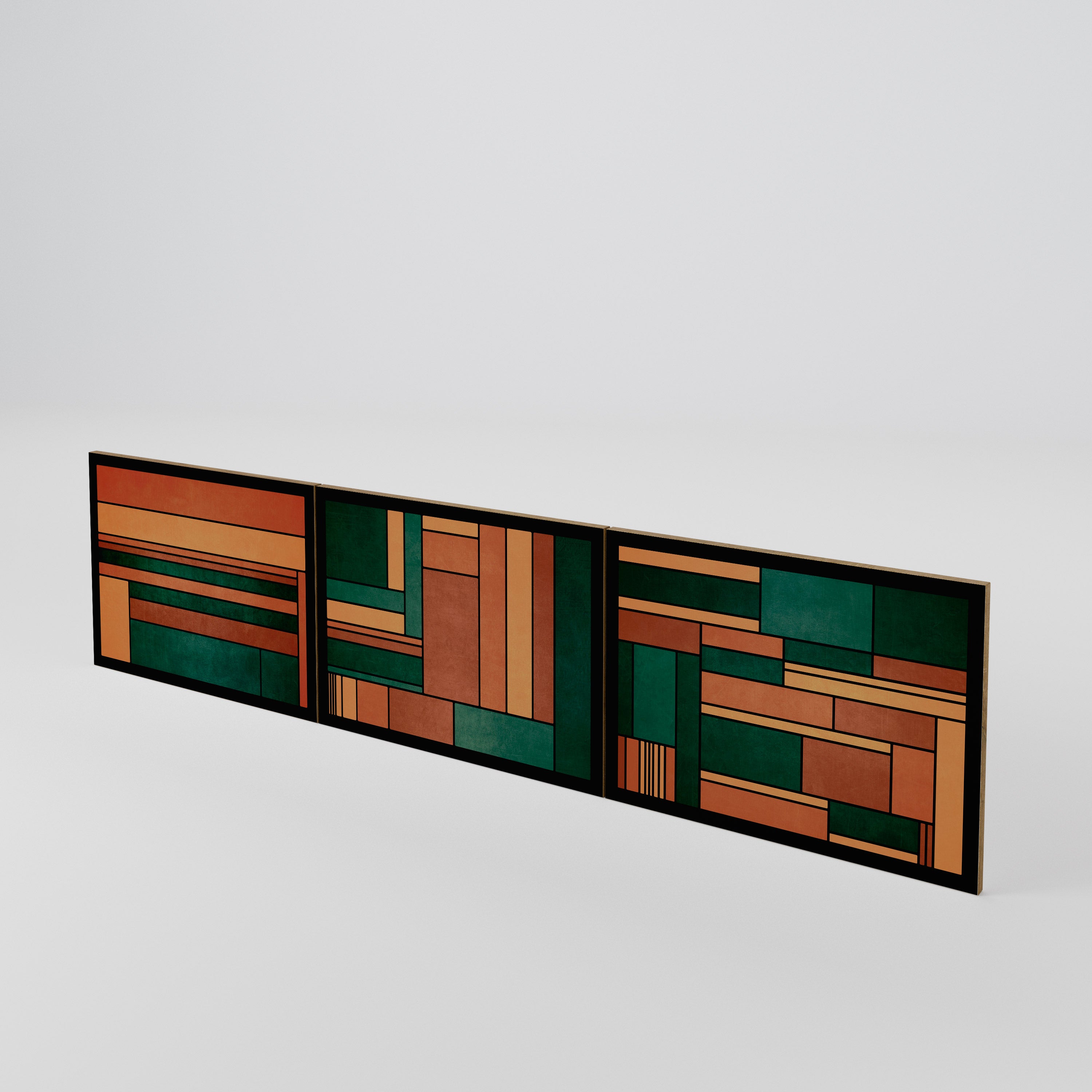 EARTHY FIGURES Juego de 3 puertas para mueble de TV