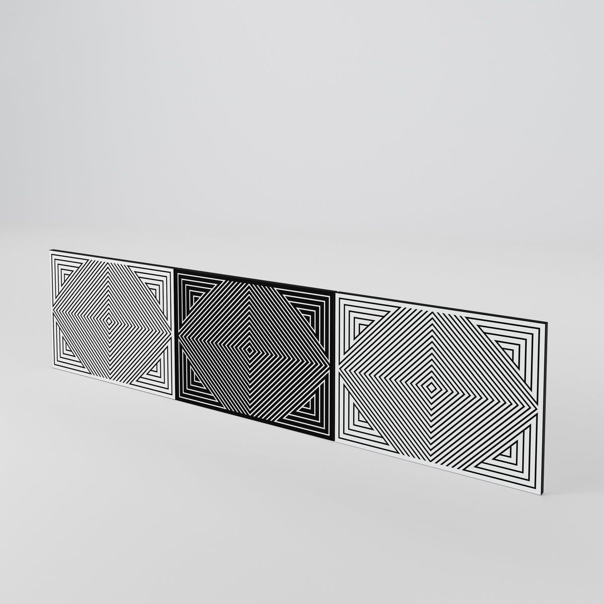 POLYGON ILLUSION Juego de 3 puertas para mueble de TV