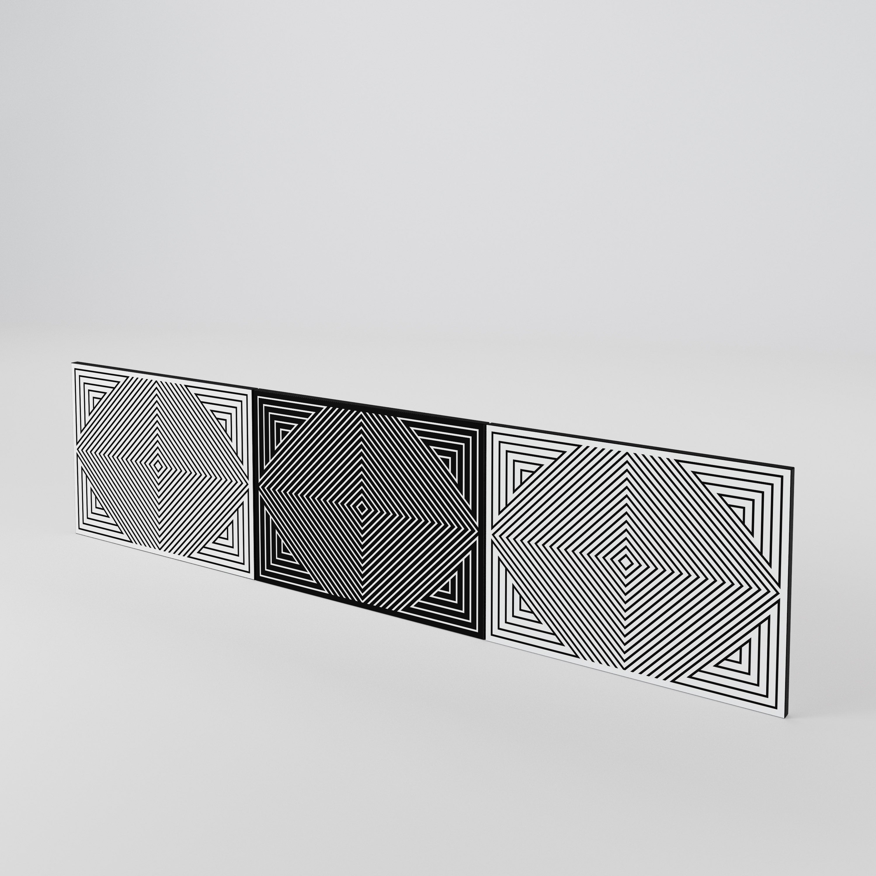POLYGON ILLUSION Juego de 3 puertas para mueble de TV