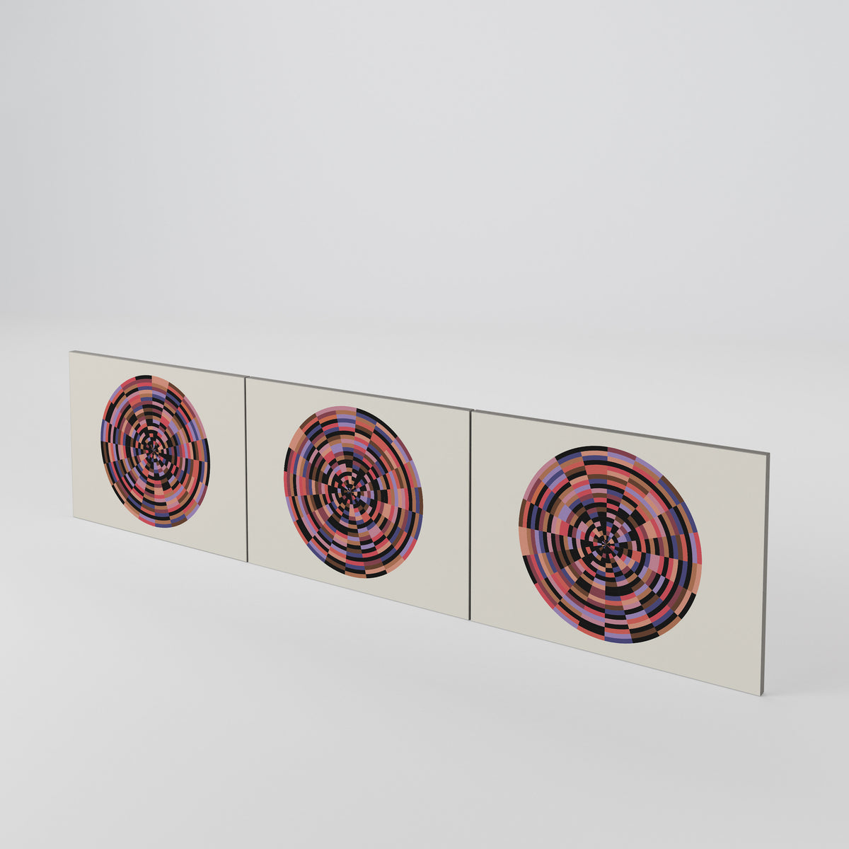 BROWN CIRCLES Juego de 3 puertas para mueble de TV