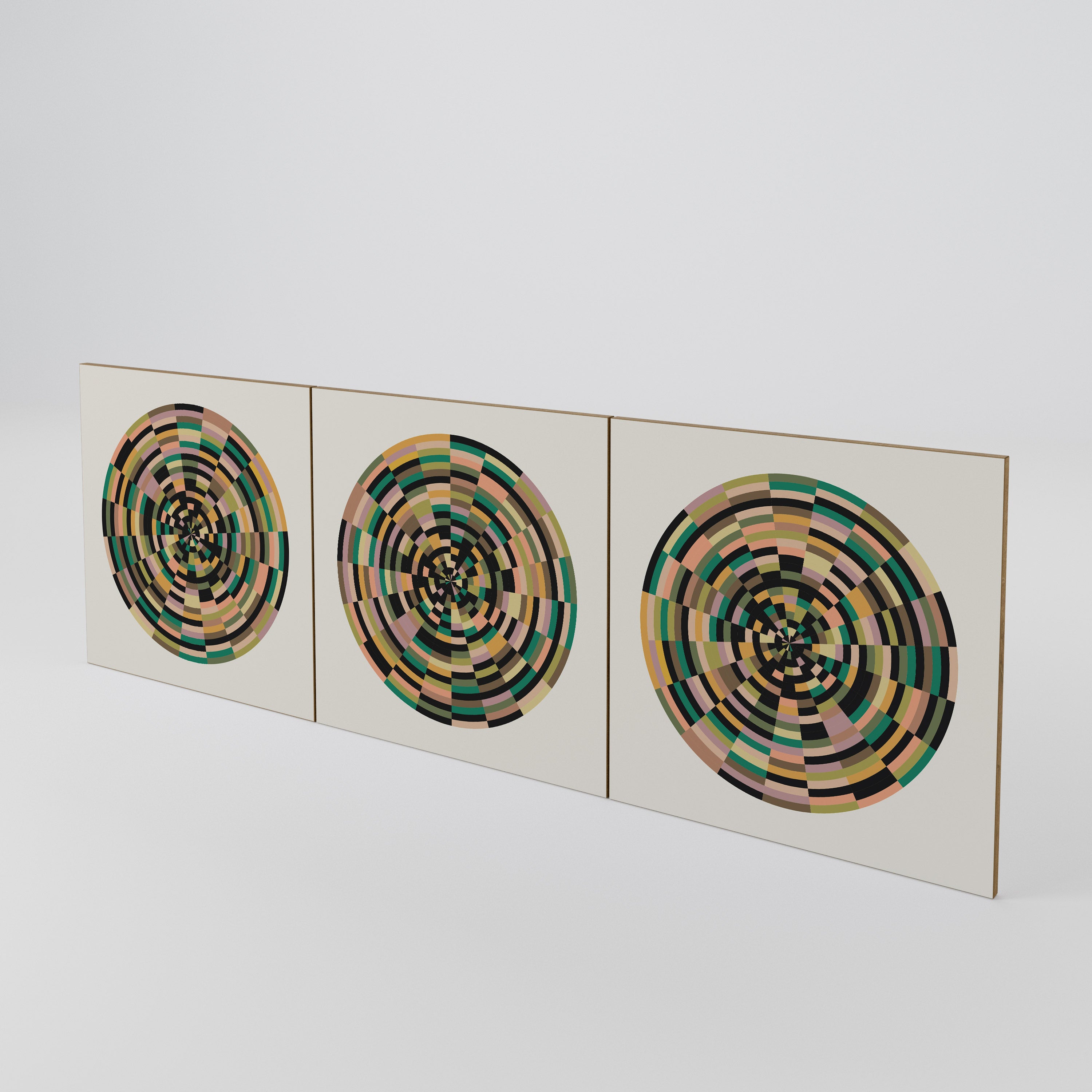 GREEN CIRCLES Juego de 3 puertas para aparador