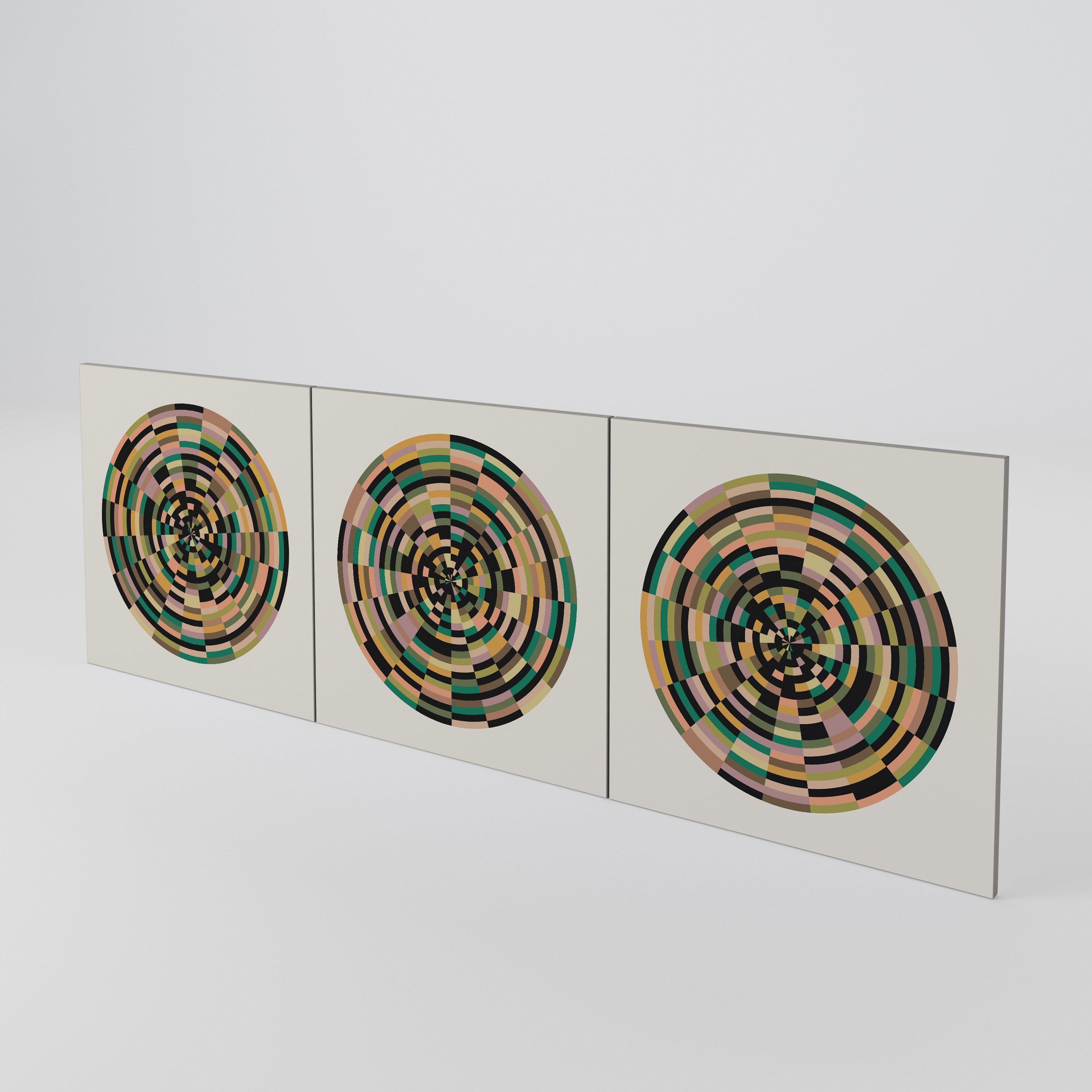 GREEN CIRCLES Juego de 3 puertas para aparador