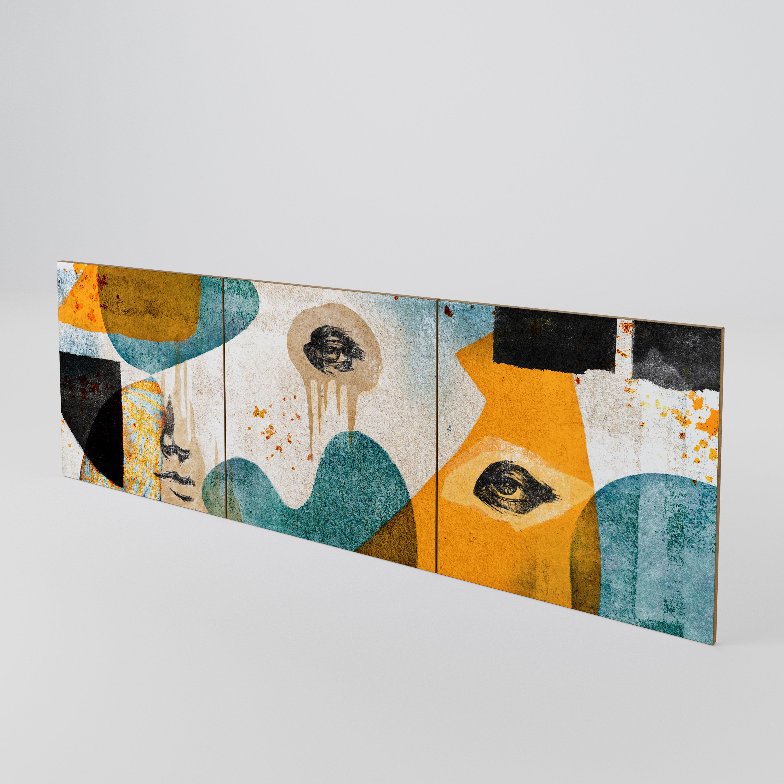 ABSTRACT FACES Juego de 3 puertas para aparador