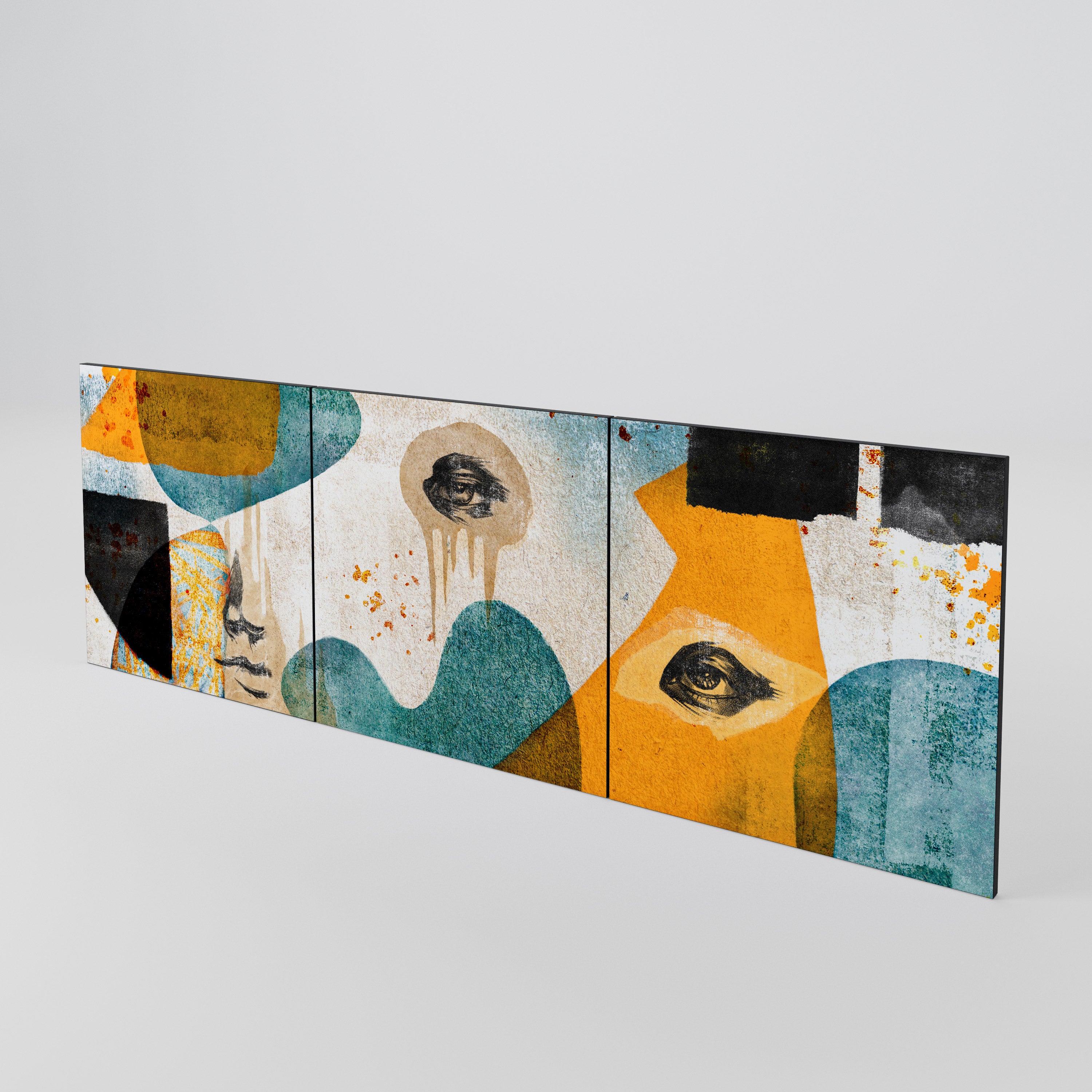 ABSTRACT FACES Juego de 3 puertas para aparador