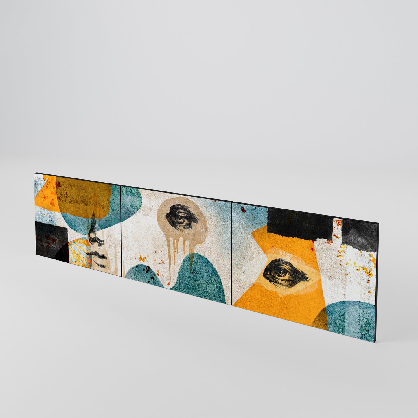 ABSTRACT FACES Juego de 3 puertas para mueble de TV