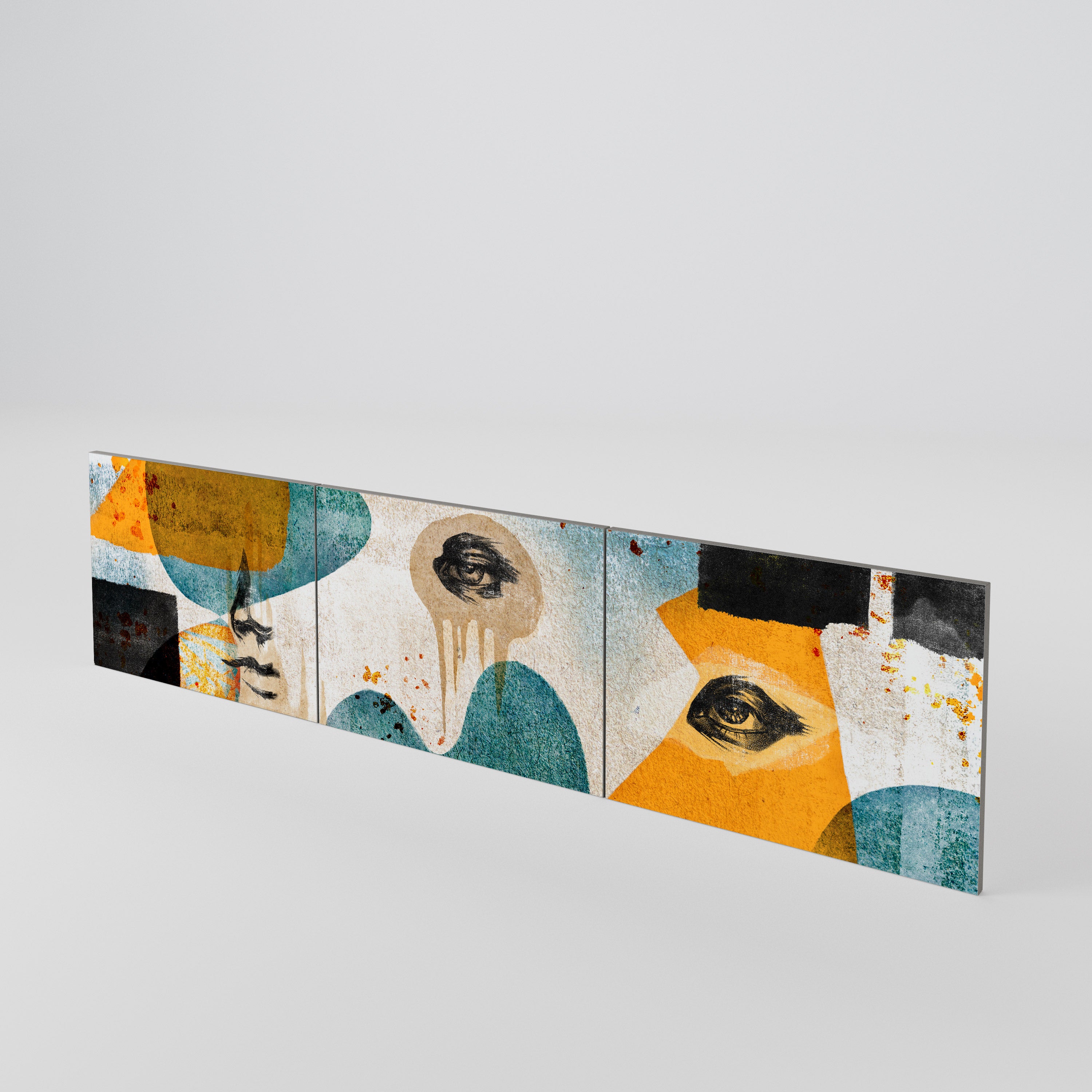 ABSTRACT FACES Juego de 3 puertas para mueble de TV