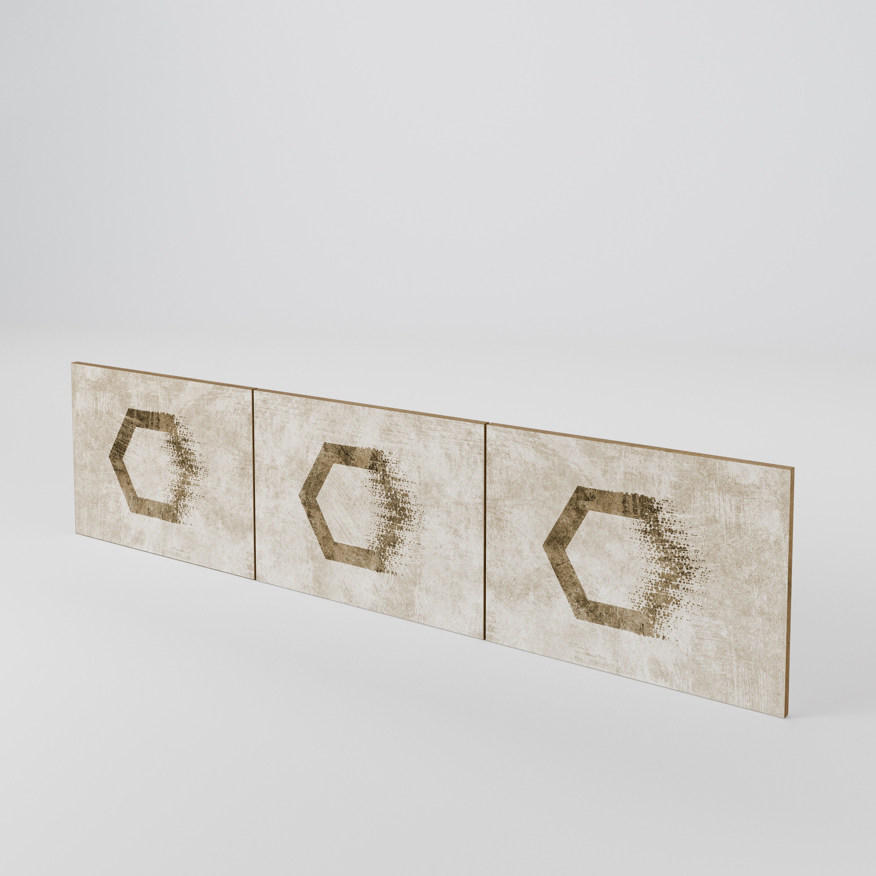 HEXAGONAL SHAPES Juego de 3 puertas para mueble de TV