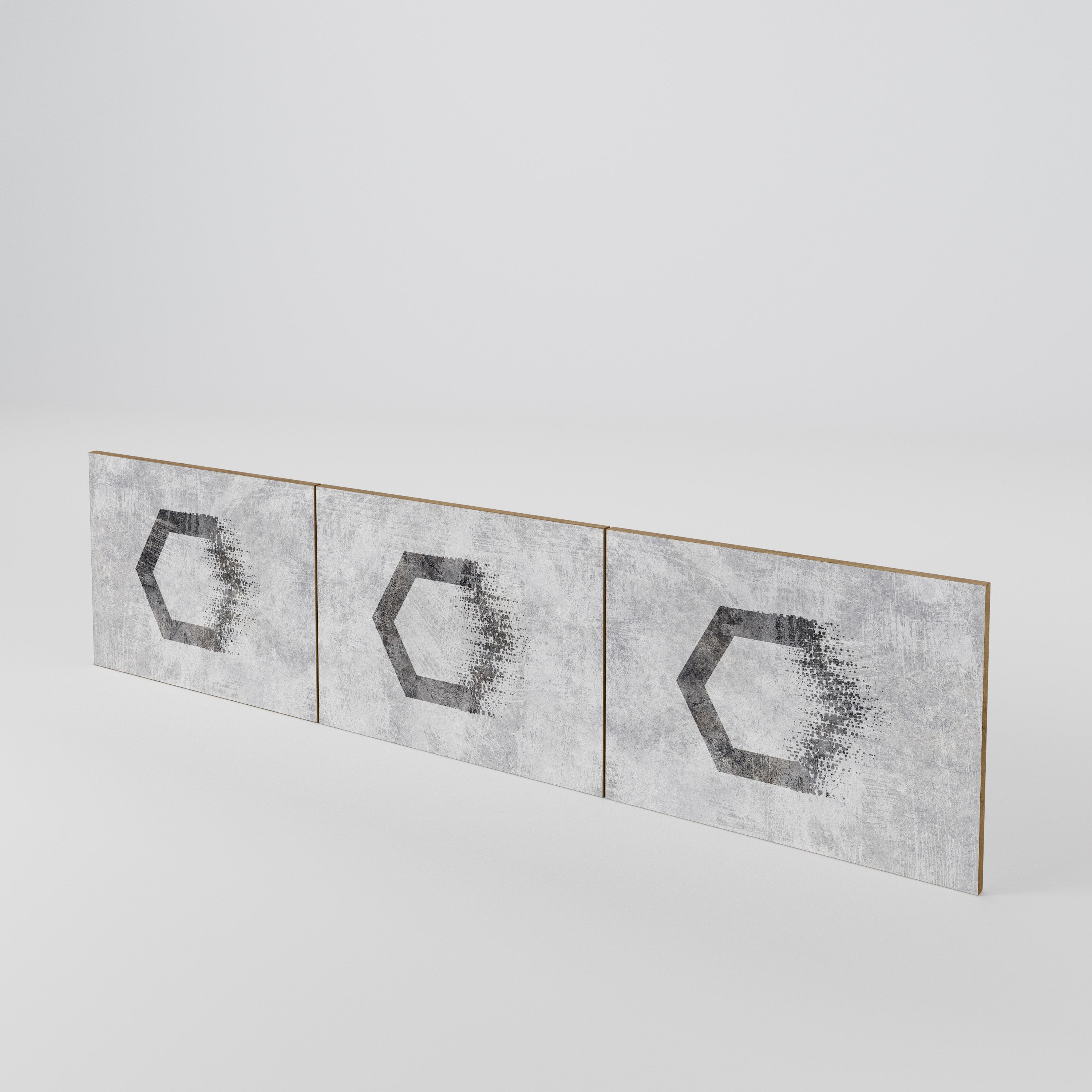 HEXAGONAL FIGURES Juego de 3 puertas para mueble de TV