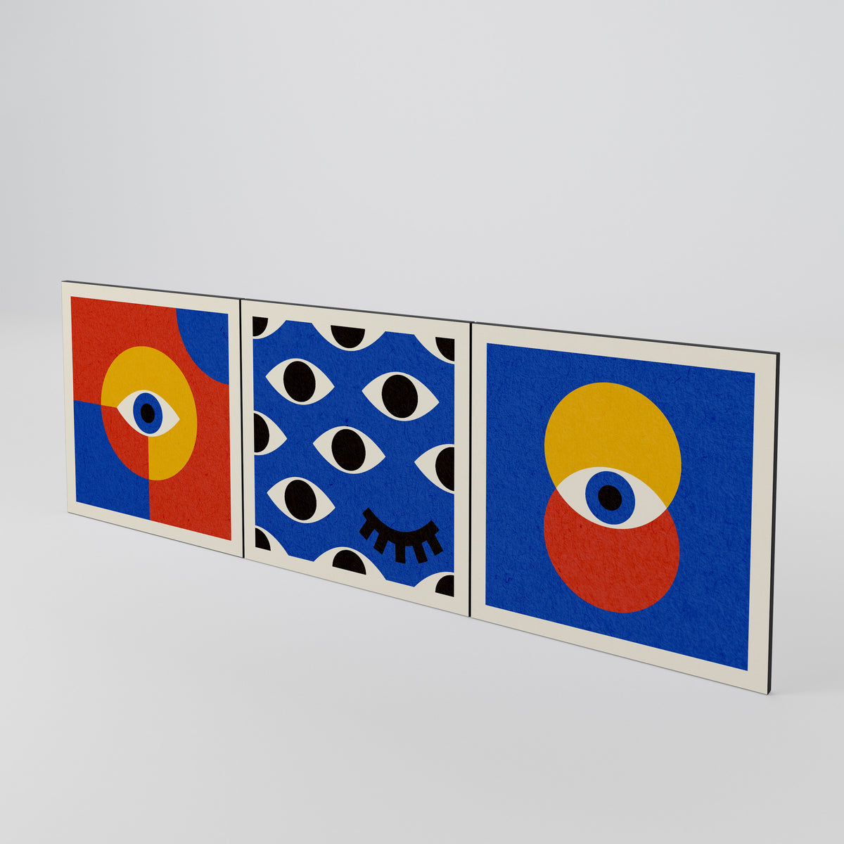 GEOMETRIC EYES Juego de 3 puertas para aparador