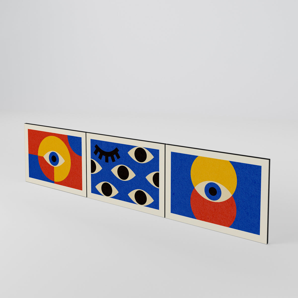 GEOMETRIC EYES Juego de 3 puertas para mueble de TV