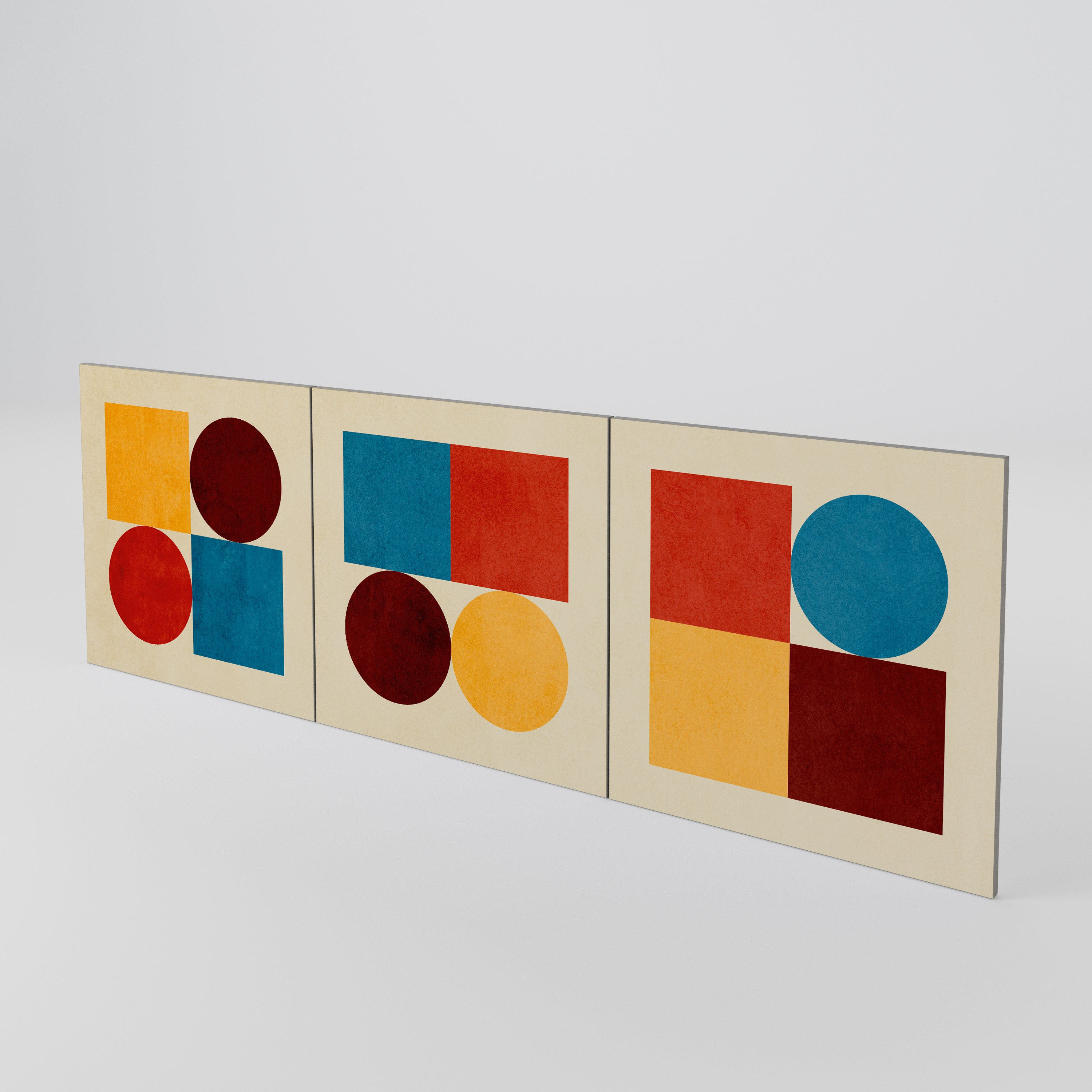 GEOMETRIC PUZZLE Juego de 3 puertas para aparador