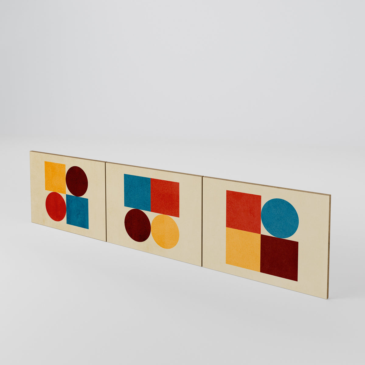 GEOMETRIC PUZZLE Juego de 3 puertas para mueble de TV