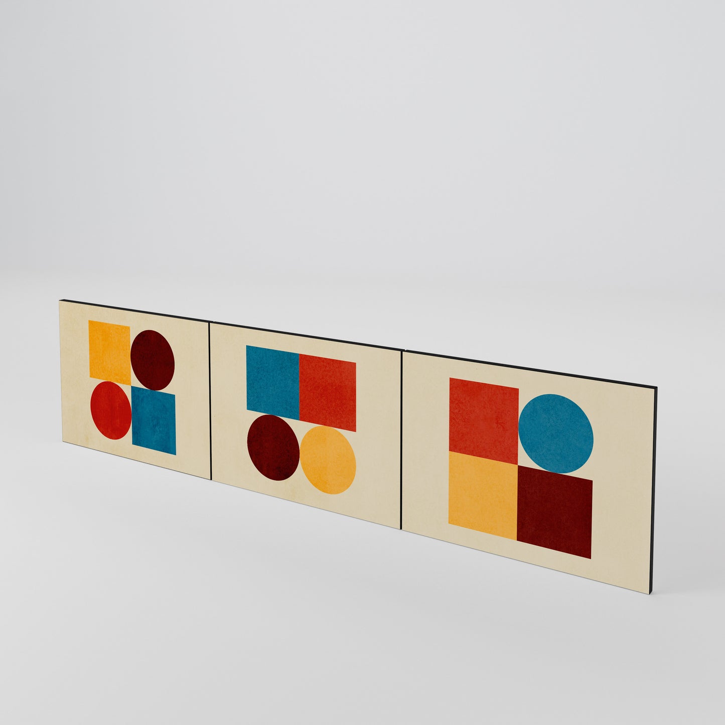 GEOMETRIC PUZZLE Juego de 3 puertas para mueble de TV