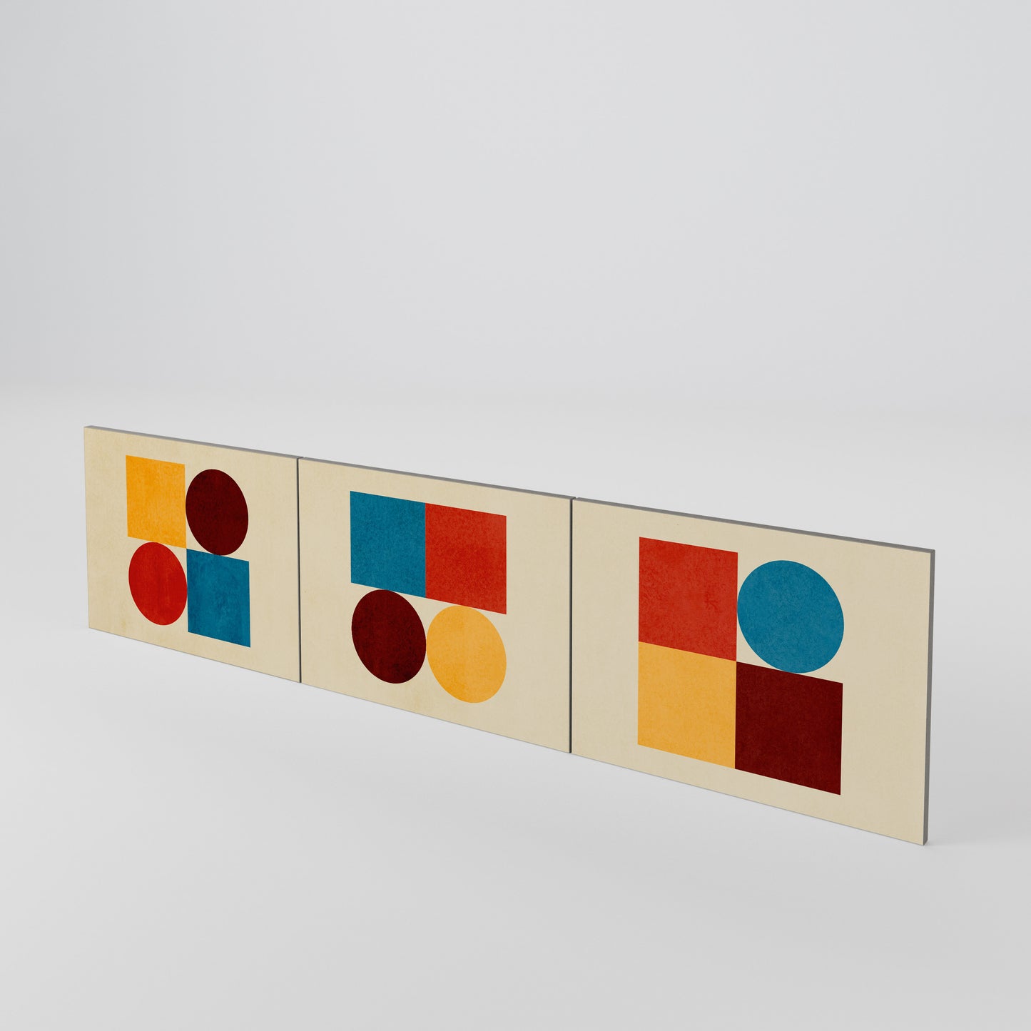 GEOMETRIC PUZZLE Juego de 3 puertas para mueble de TV