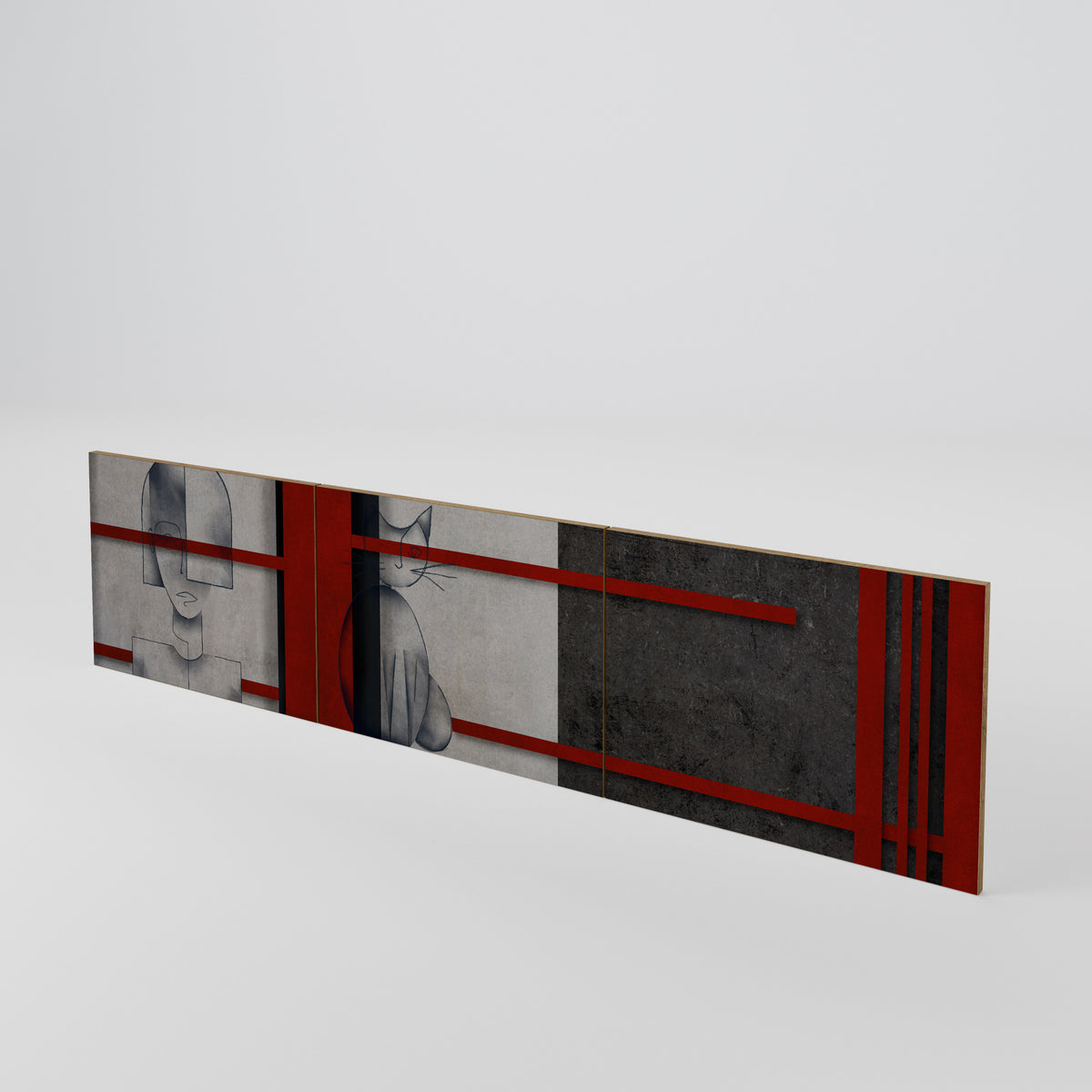 GRAY FIGURES Juego de 3 puertas para mueble de TV
